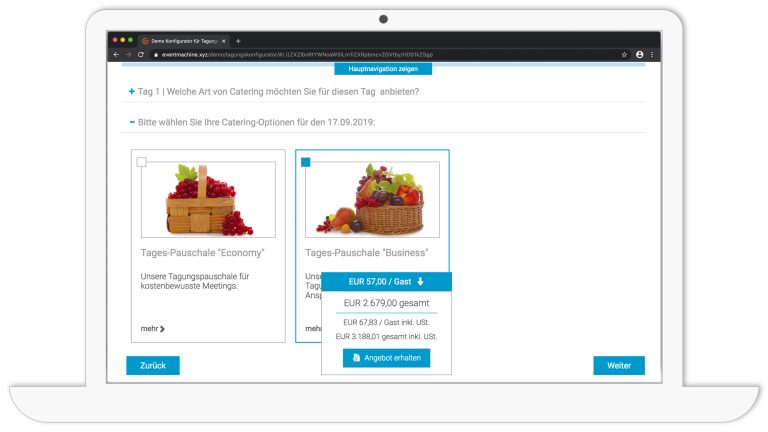 Eventmachine screenshot catering step DE 768x432